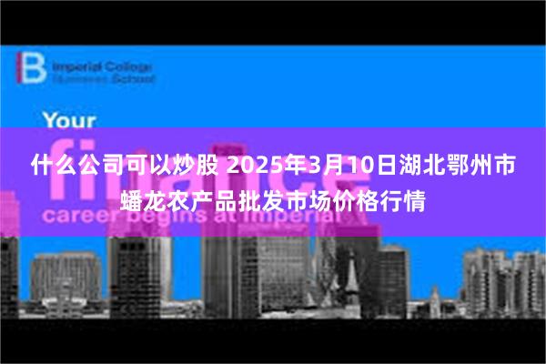 什么公司可以炒股 2025年3月10日湖北鄂州市蟠龙农产品批发市场价格行情